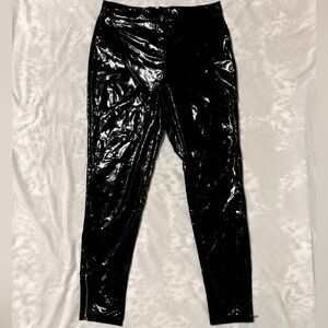 Patent leather leggings
